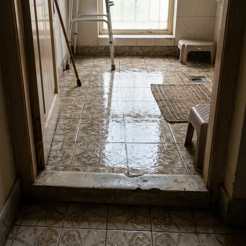 Slippery or unsafe use — Smooth floors, dark corners, high thresholds and badly positioned fittings become more important as family needs change.